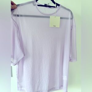 TIBI size small purple sheer gauze easy T shirt. NWT